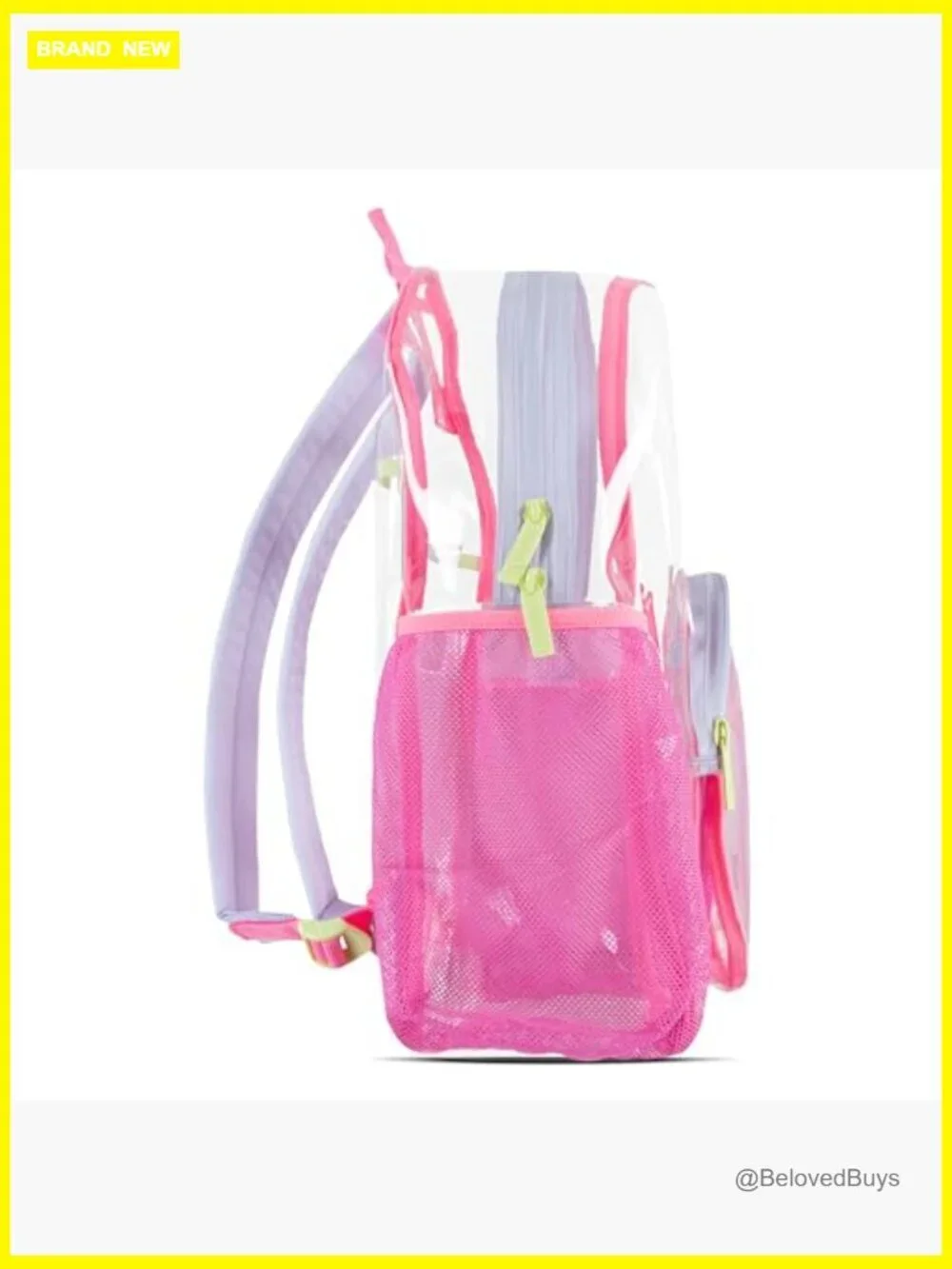 Clear Backpack with Zipper Closure and Adjustable Straps